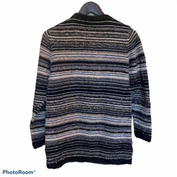 𝅺Olsen Europe Chunky Knit Sweater Casual Striped Cardigan Size XS - Picture 4 of 8